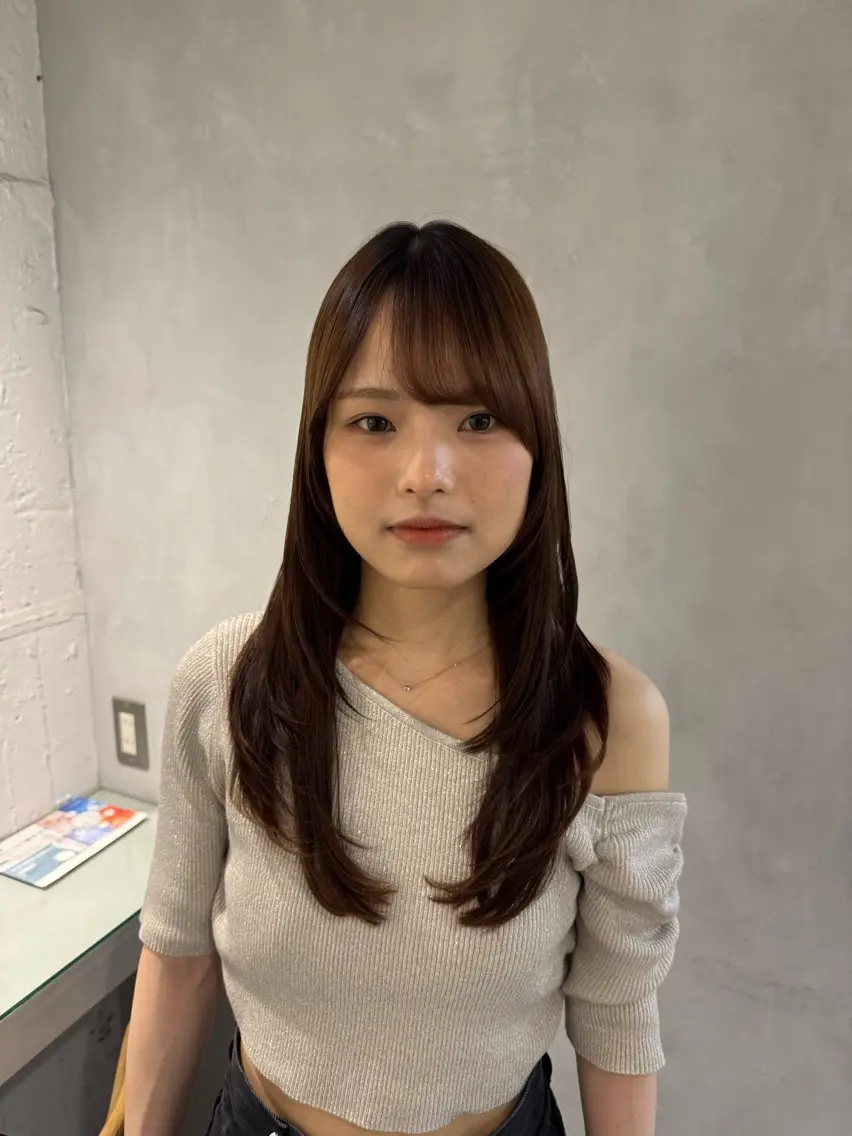 セミロング カット ヘアカラー トリートメント 新宿/顔周りカット +レイヤー=しずく♩のヘアスタイル