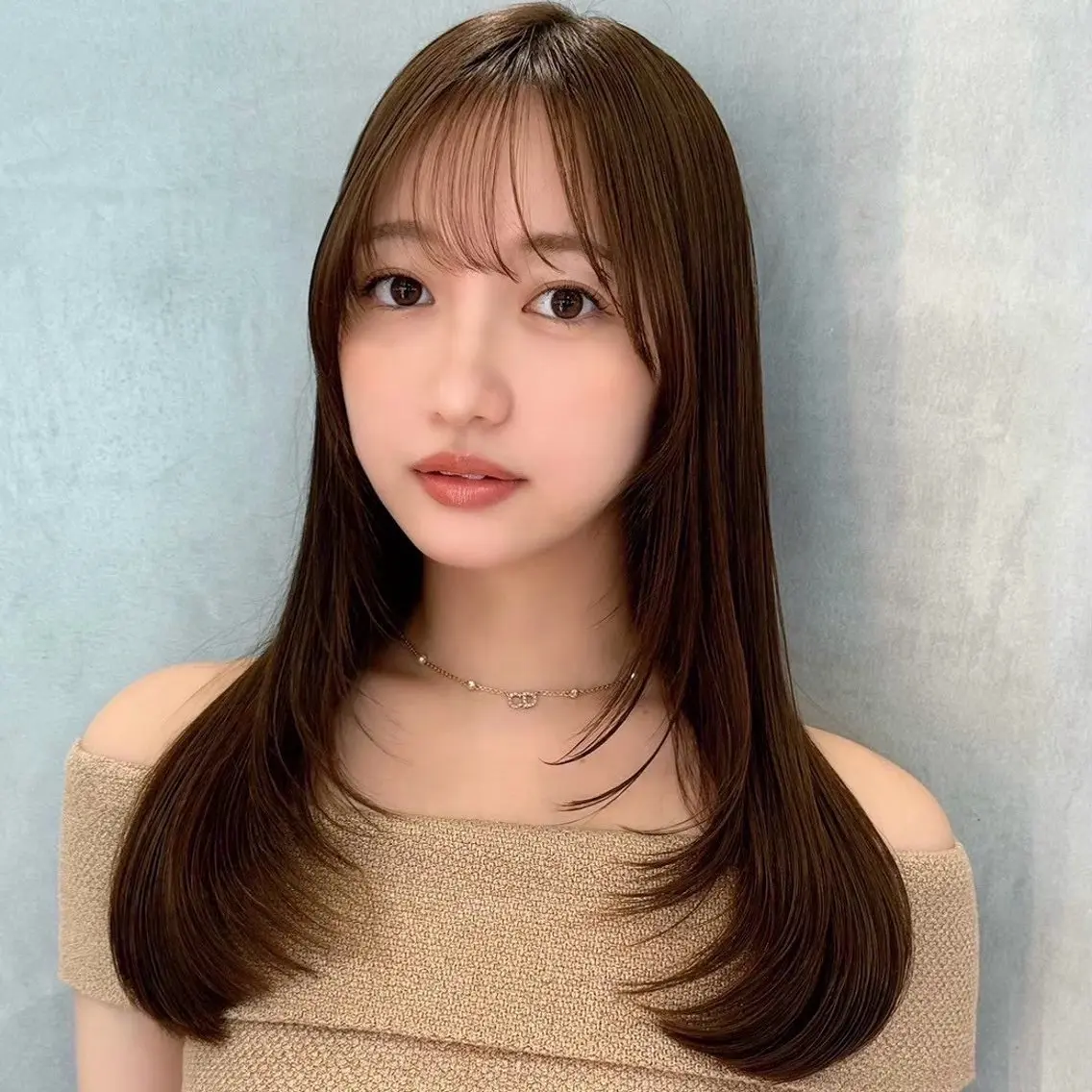 ロング カラー ブラウンカラー 顔周りカット レイヤーカット カット ヘアカラー トリートメント 韓国レイヤー🇰🇷 /縮毛矯正💎/月音のヘアスタイル