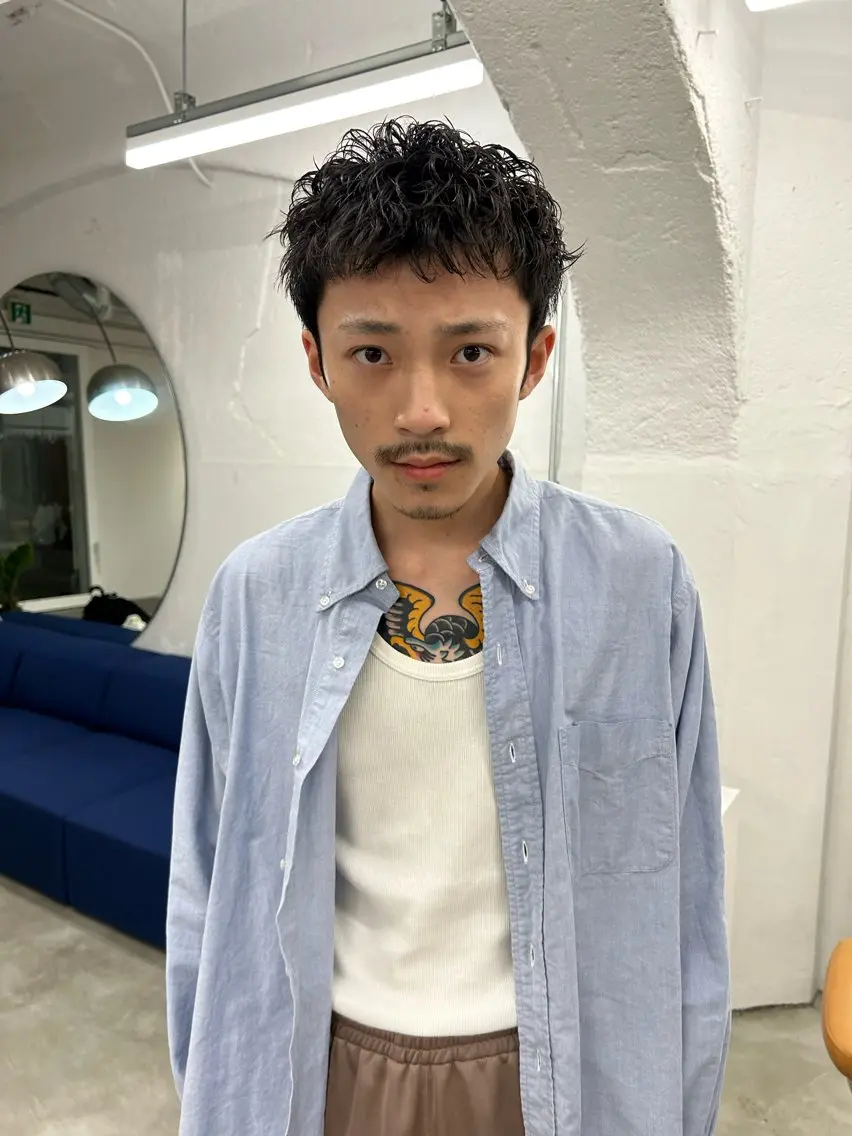 ショート カット パーマ 中西 遥聖のヘアスタイル