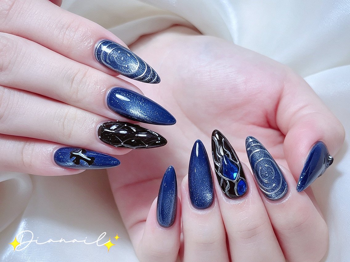 ネイル フットネイル 韓国ネイル レース マグネットネイル ニュアンスネイル ハンドネイル Dia nail サロンのネイルデザイン