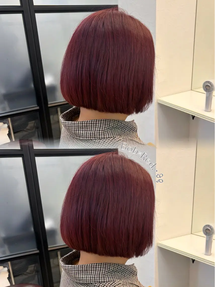 ショート カラー ブリーチ ブリーチなしカラー レッドカラー ボブ カット ヘアカラー トリートメント MAKO/モテ髪/ ハイトーン/赤みなしのヘアスタイル