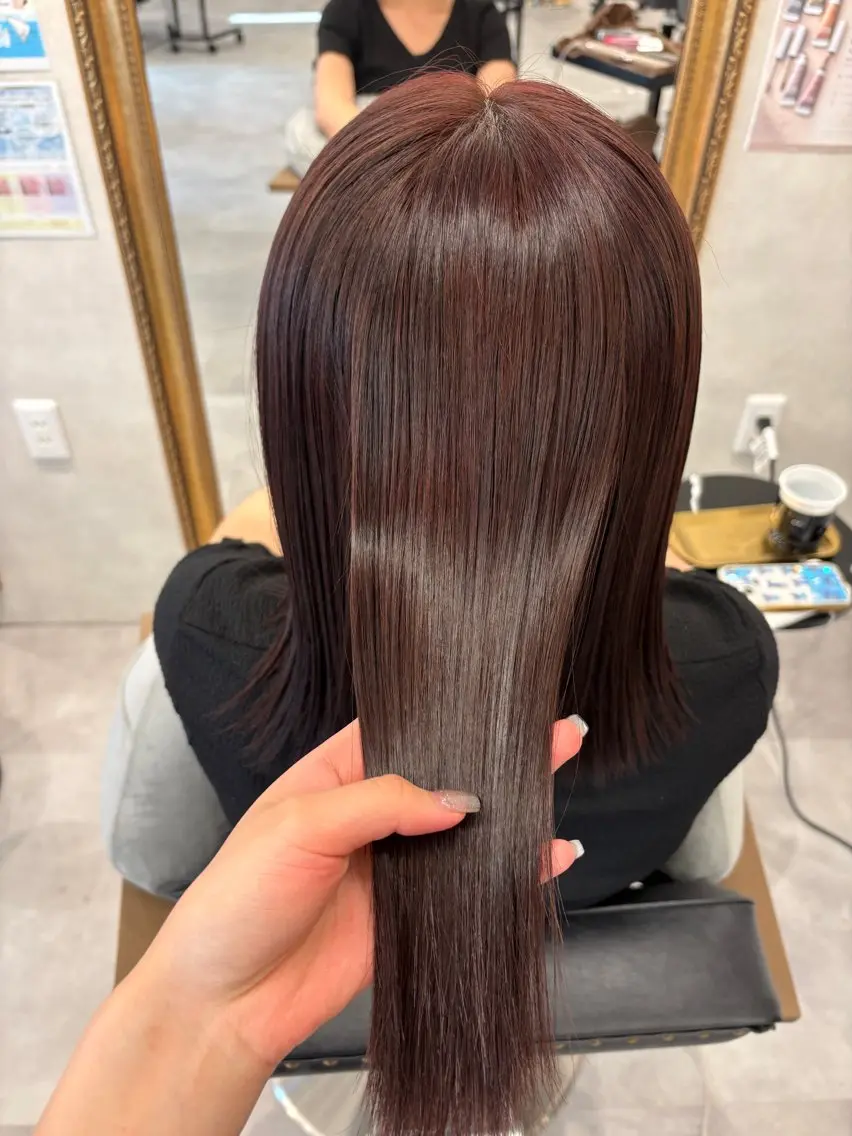 セミロング カラー ヘアカラー トリートメント ヘッドスパ ピンクカラーアレンジ 🩷AYANA🩷のヘアスタイル