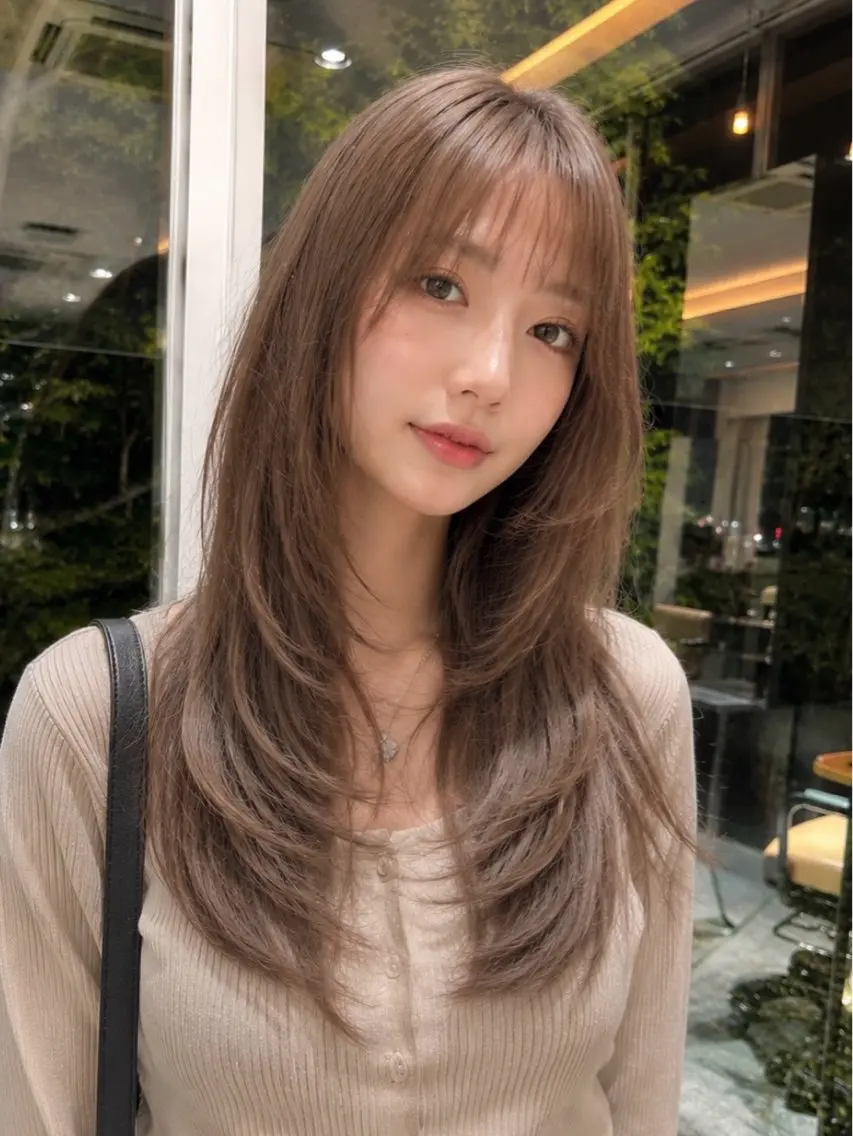 ロング レイヤーカット カット ヘアカラー U hair師勝 成戸飛羽磨のヘアスタイル