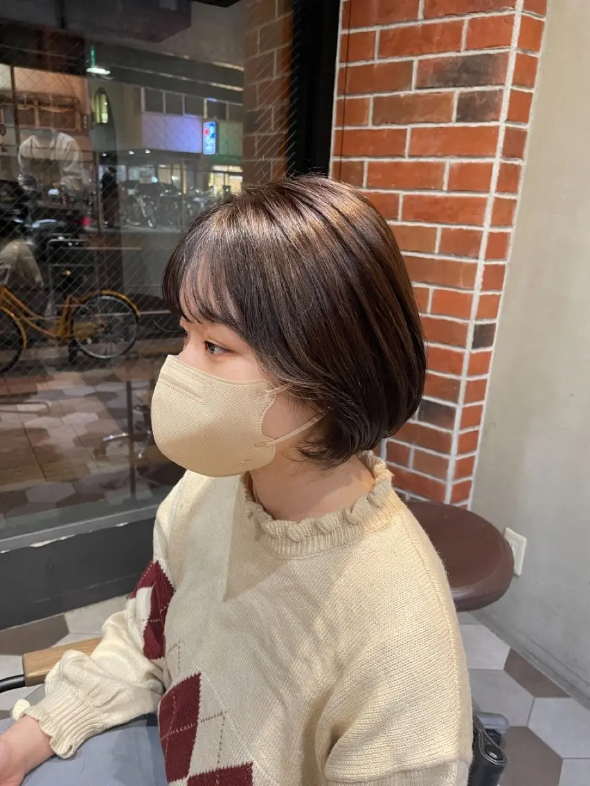 カラー ヘアアレンジ ボブ 似合わせ顔まわり カット💛森尾真由美のヘアスタイル