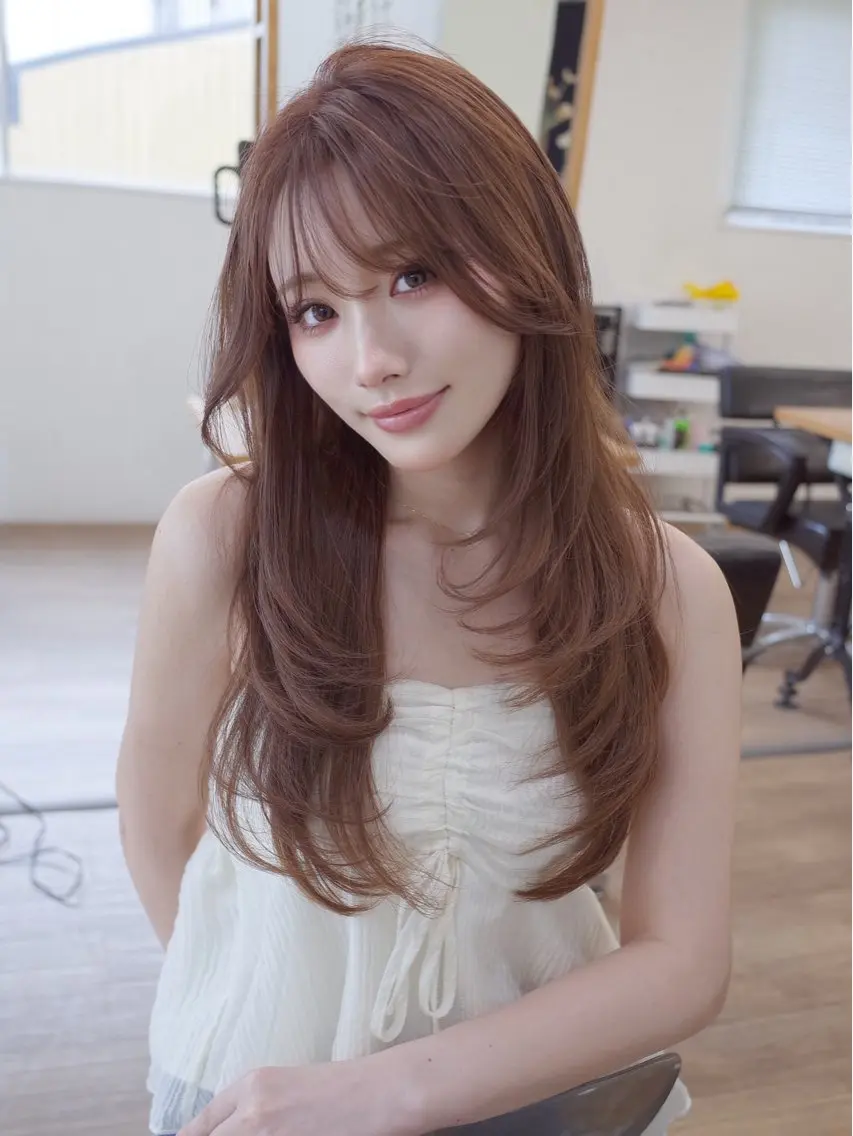 ロング パーマ 縮毛矯正 カット 縮毛矯正 トリートメント 渋谷レイヤーカット❌ 縮毛矯正専門/武田涼のヘアスタイル