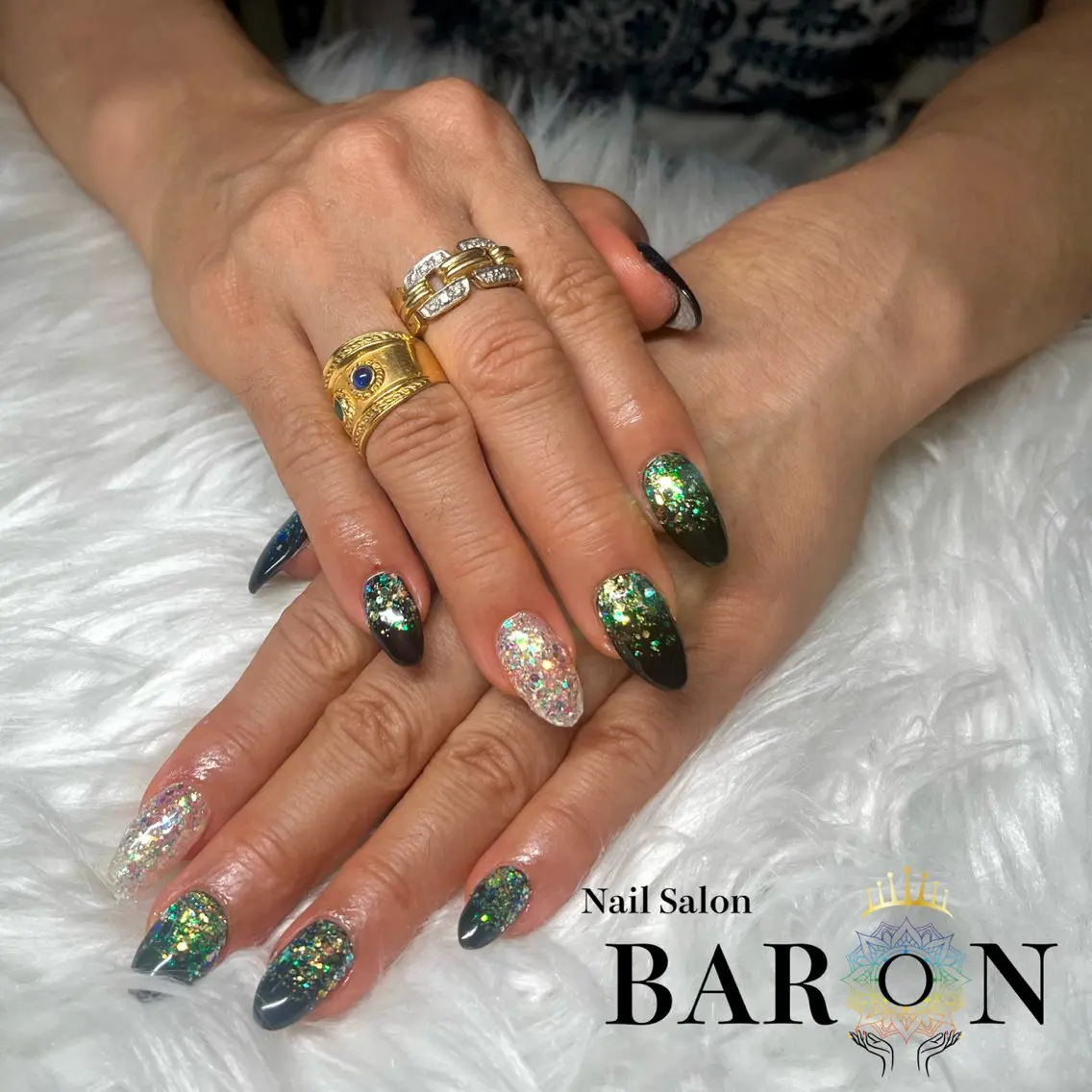ネイル ラメ(グリッター) ハンドネイル ☆SAKI☆ BARON 店長のネイルデザイン
