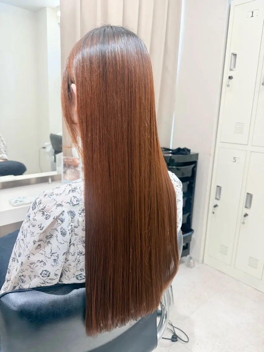 ロング パーマ カット 縮毛矯正 トリートメント haru 髪質改善サロンのヘアスタイル