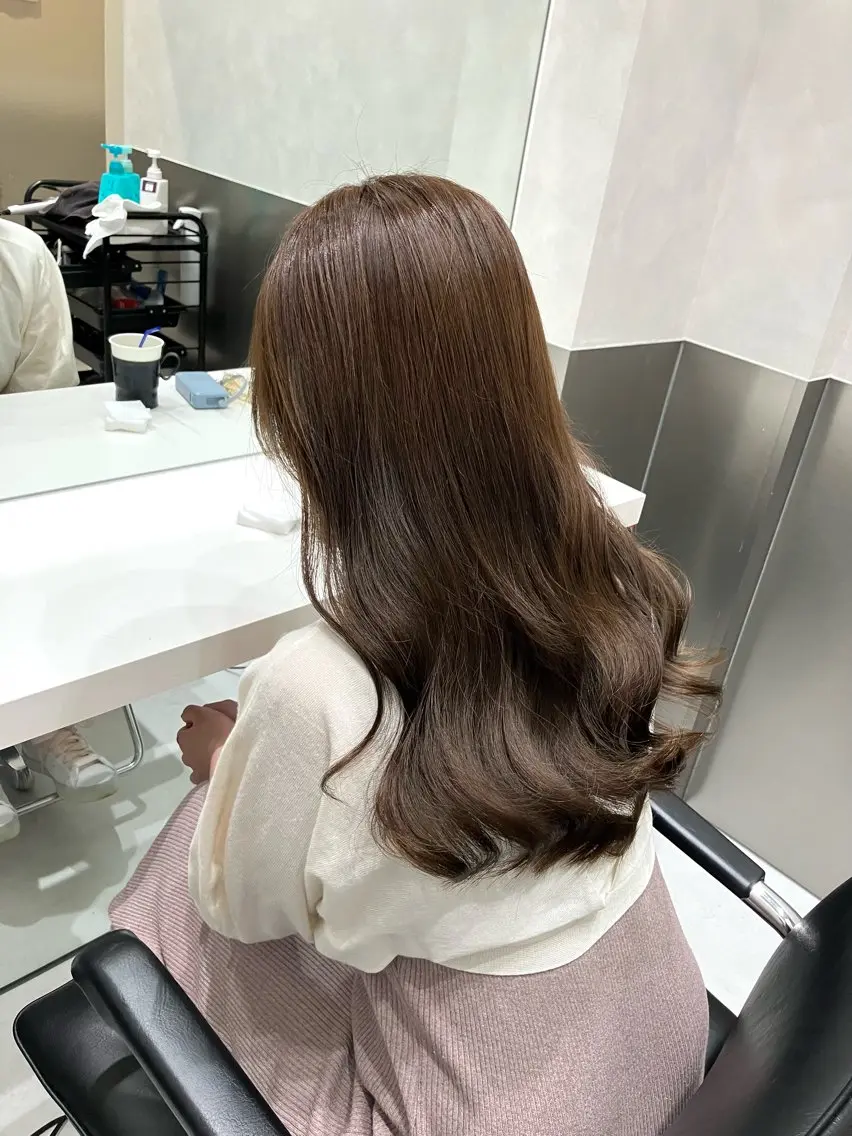 ロング カラー カット ヘアカラー トリートメント 💖ブリーチなし透明 感💖ASAHIのヘアスタイル