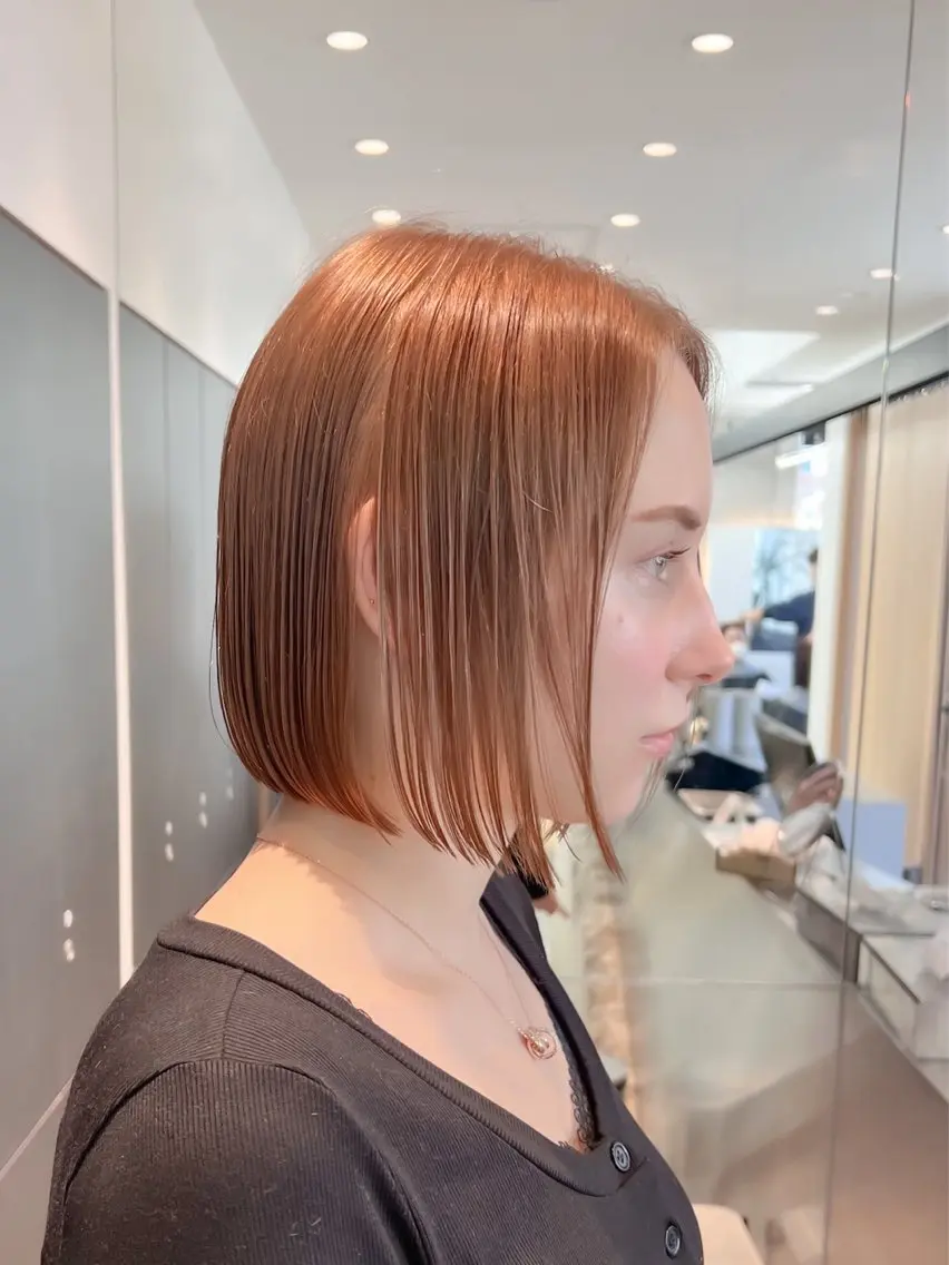 ショート カット ヘアカラー トリートメント ボブ/縮毛矯正 髪質改善/もえるのヘアスタイル