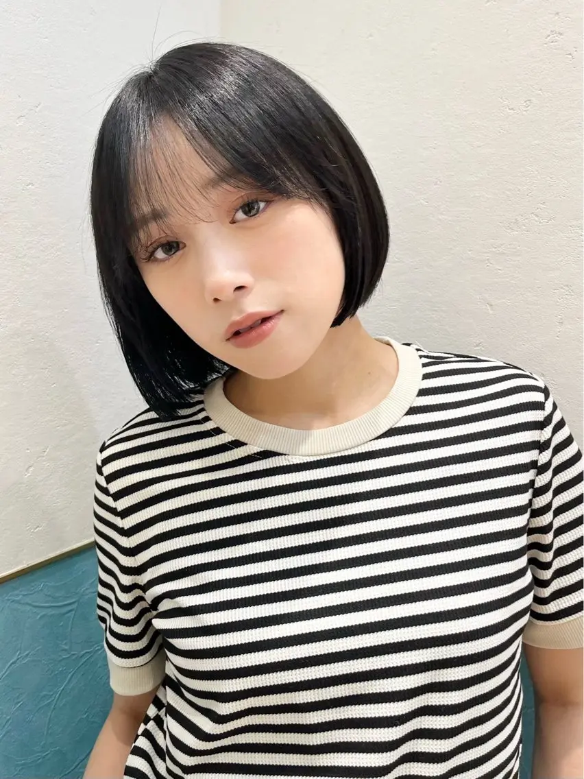 ♦️就活前に♦️暗染めカラー&好印象前髪カット&トリートメント【黒染めをしない暗めカラーがおすすめ】【就活カラー】の写真