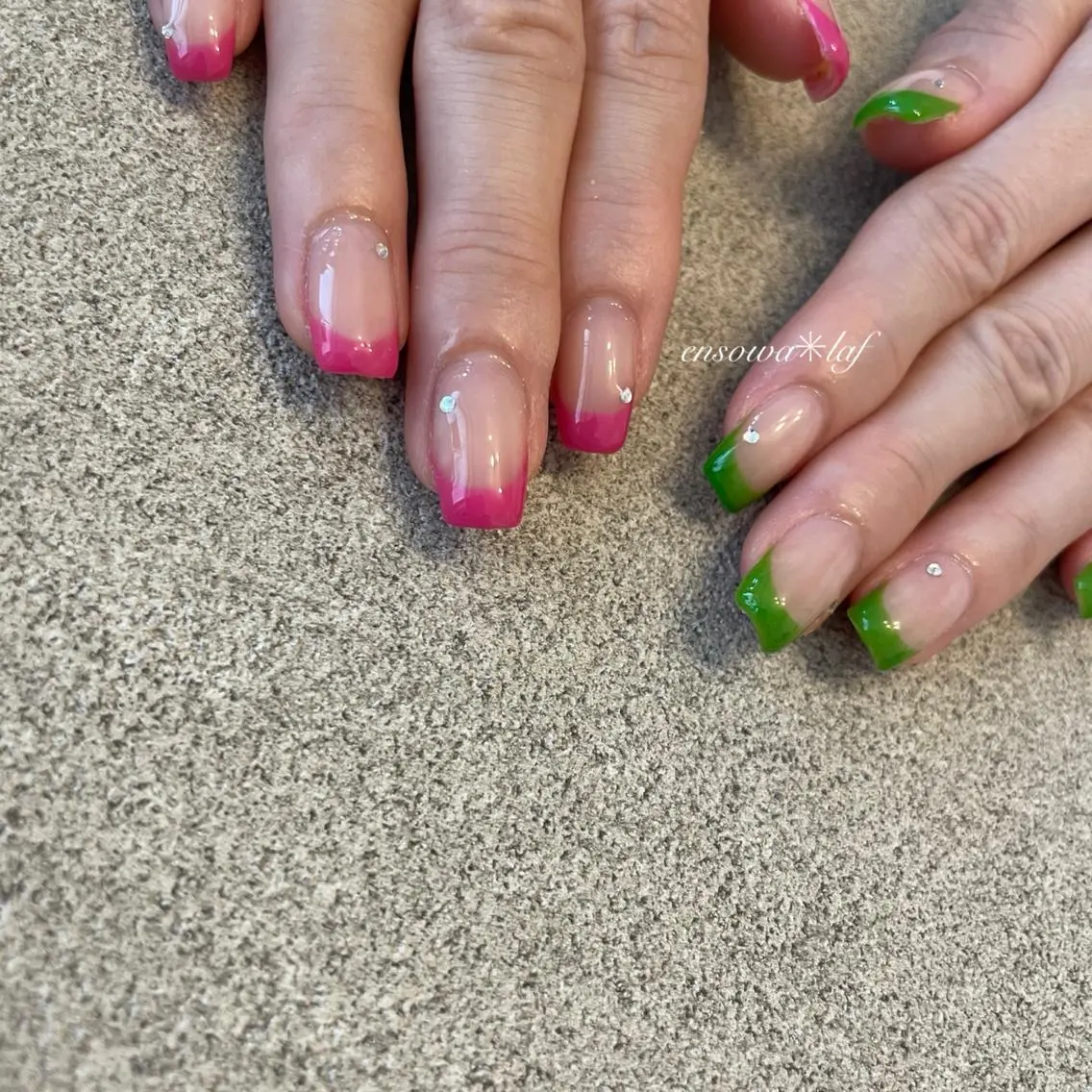ネイル アートネイル オーロラネイル クリアネイル フレンチネイル ジェルネイル ensowa✱laf NAILのネイルデザイン