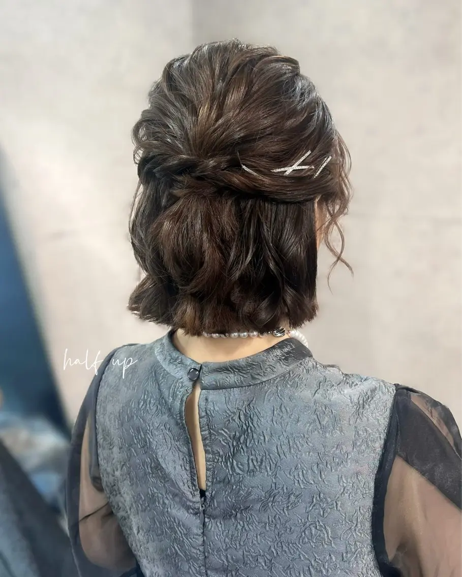ショート ヘアアレンジ ヘアセット ヘアメイク/髪質改善 🎀Moeri🎀のヘアスタイル