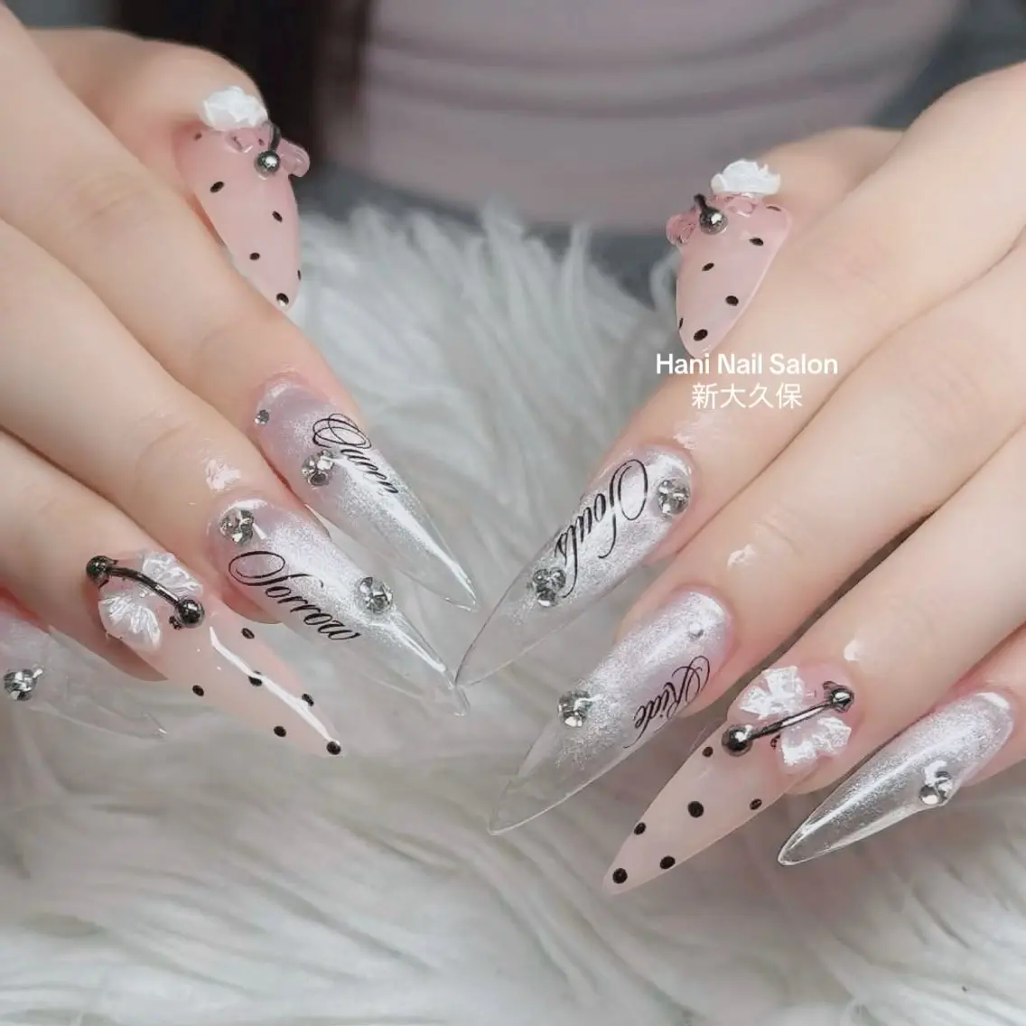 ネイル フットネイル フレンチネイル グラデーション 韓国ネイル ロングネイル ハンドネイル Hani Nail Salonのネイルデザイン