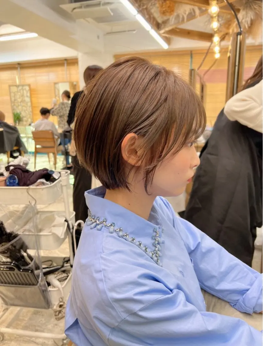 ショート 大人可愛い顔周り・ 縮毛矯正/ショウのヘアスタイル