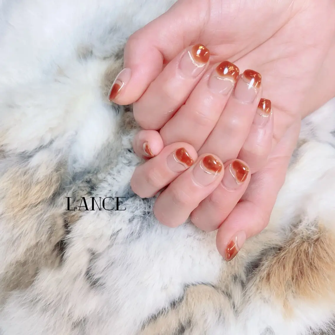 ネイル オーロラネイル フットネイル フレンチネイル キラキラネイル ニュアンスネイル ハンドネイル Lance nailのネイルデザイン