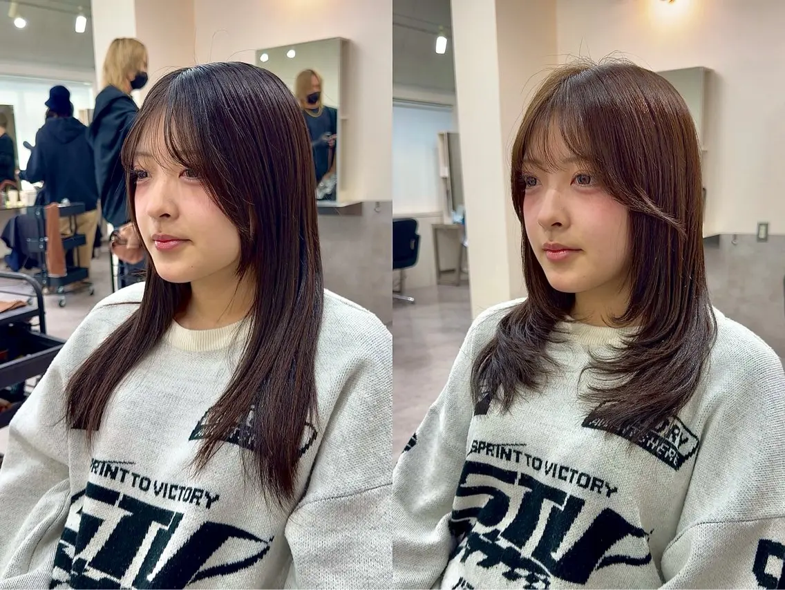 セミロング カラー カット ヘアカラー トリートメント 🫧髪質改善/透明感 カラー/山中史也のヘアスタイル