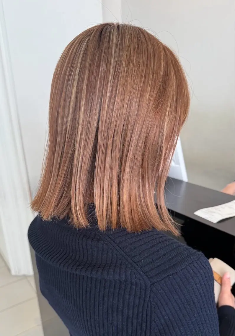 ミディアム ボブ カット ヘアカラー 濵田さらさ カットモデル募集中のヘアスタイル