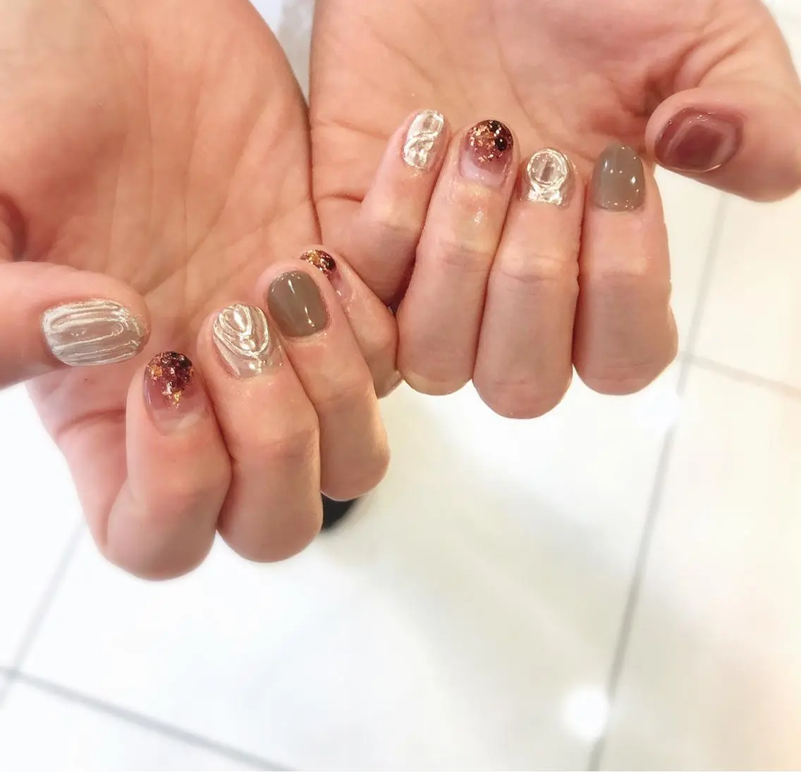ネイル 持ち込み ニュアンスネイル ハンドネイル nail salon Regaosのネイルデザイン