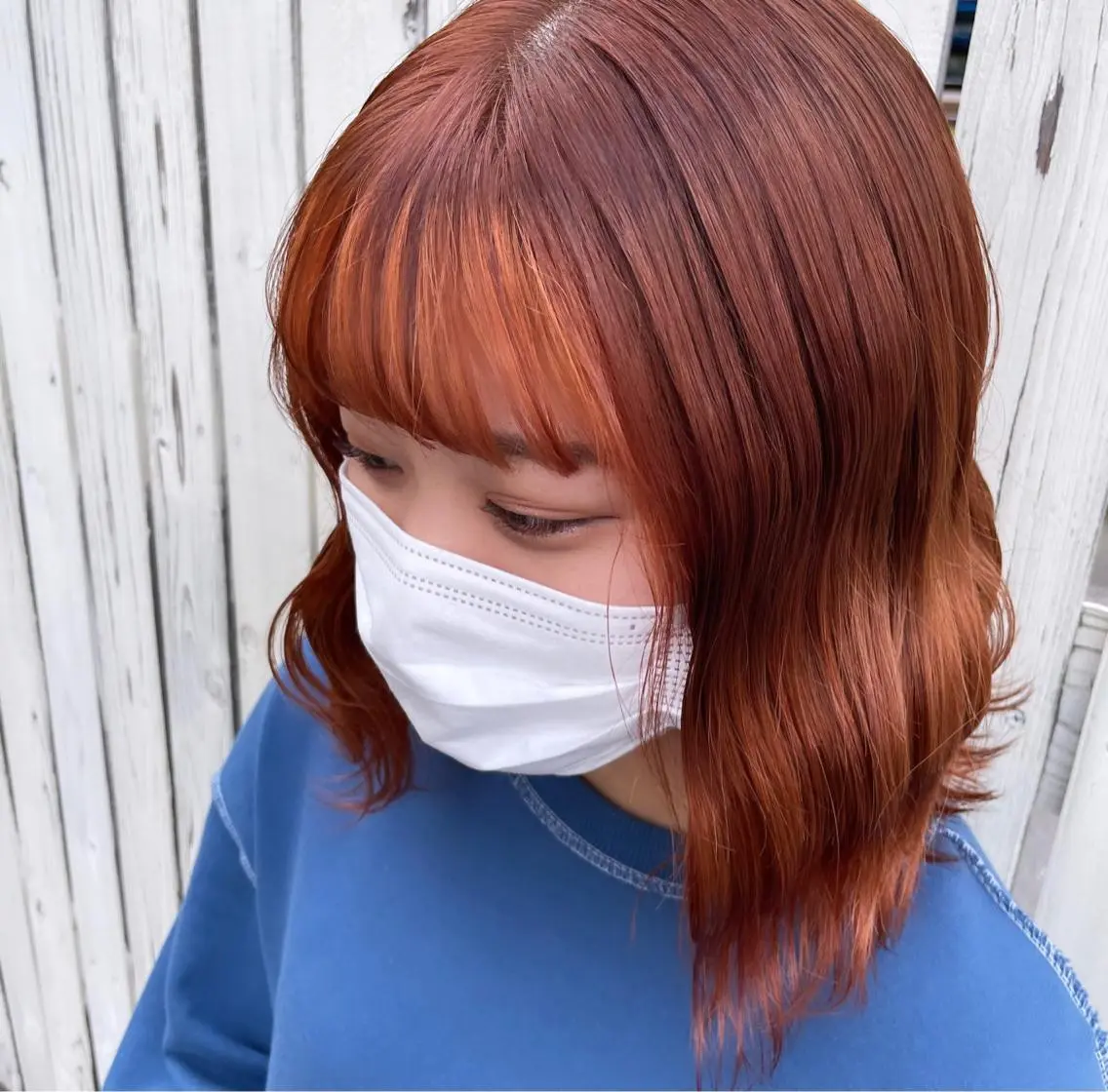 ミディアム ミストバング ヘアカラー 近藤 楓花のヘアスタイル