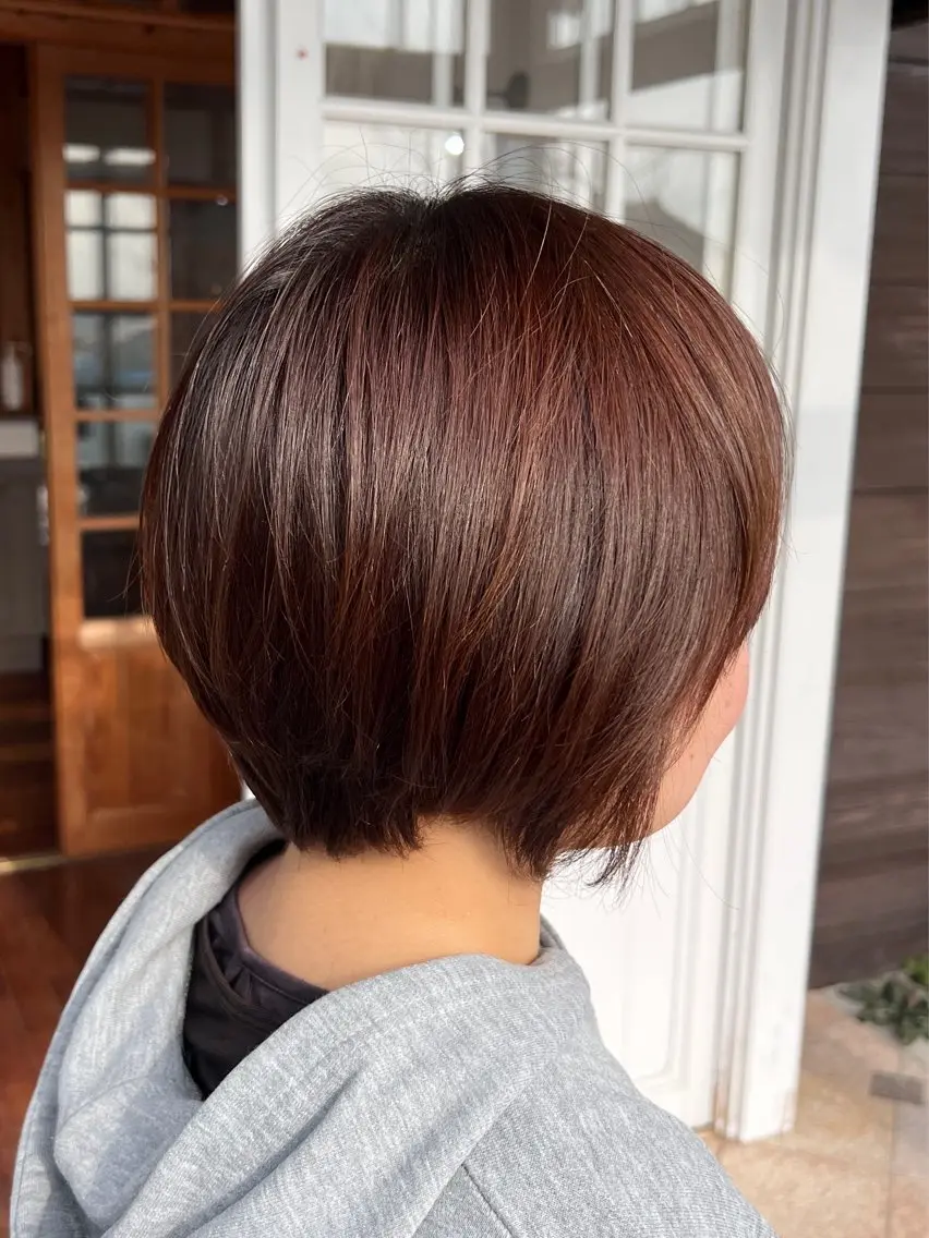 ショート ショートボブ ボブ ショートヘア 佐藤 翔空【艶 カラー/縮毛矯正】のヘアスタイル