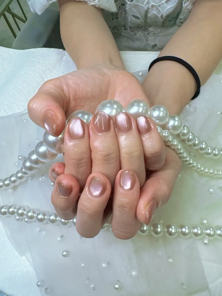 ネイル アートネイル フットネイル フレンチネイル ガラスフレンチ ハート Queeens nailのネイルデザイン