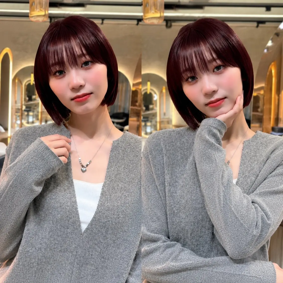 カラー ヘアカラー トリートメント 韓国レイヤー 田中 励也のヘアスタイル