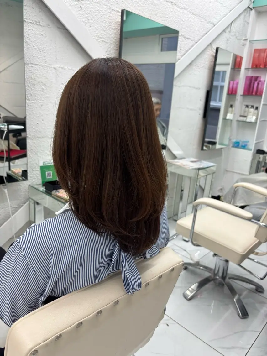 ロング カット ヘアカラー トリートメント ヘッドスパ 透明感ツヤカラー/ 縮毛矯正/静岡のヘアスタイル