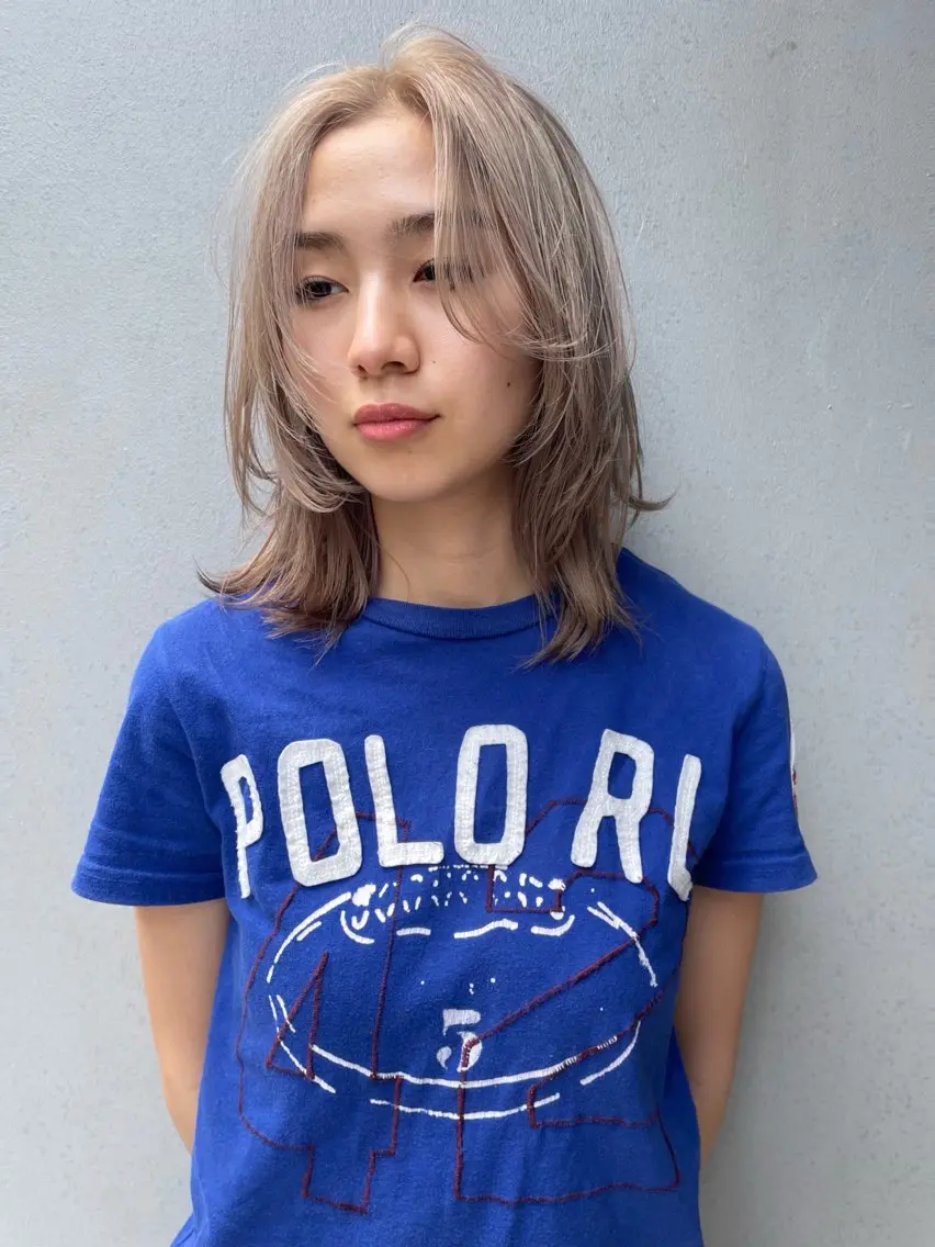 カラー ブリーチ ブロンド ホワイトブロンド 森田 博樹のヘアスタイル