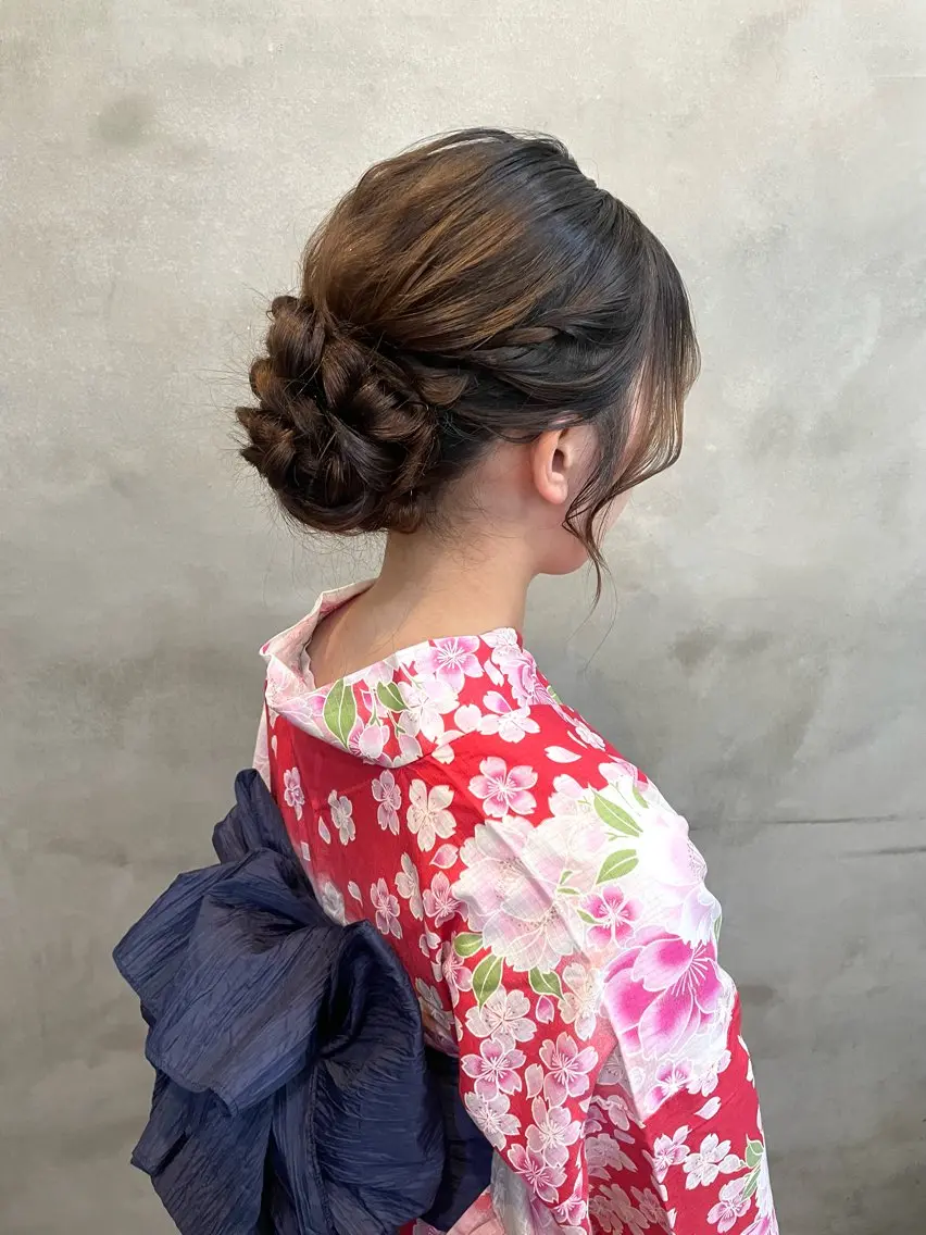 ロング ヘアアレンジ 着付け 吉祥寺/ヘアセット/ ピンク🫧亜海のヘアスタイル