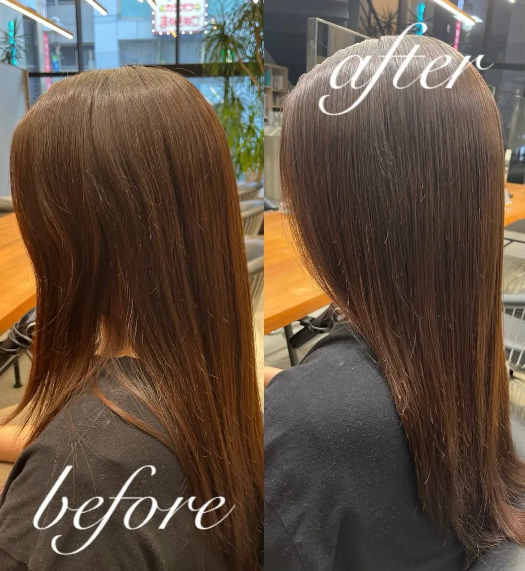ロング カラー ブリーチ 縮毛矯正 トリートメント カット ヘアカラー 縮毛矯正 縮毛矯正🌟カラー╱ ╱いいじまのヘアスタイル
