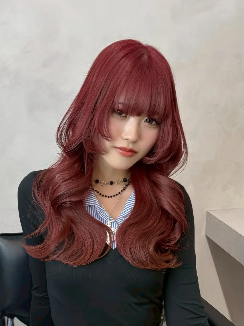 ロング 顔周りカット レイヤーカット ヘアカラー モテカラー🫧💕 RIOのヘアスタイル