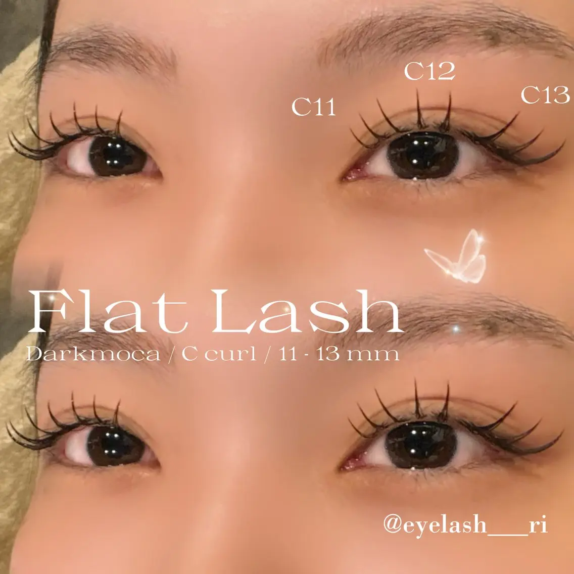 マツエク・マツパ Cカール フラットラッシュ eyelash Lily Rinaのマツエク・マツパデザイン