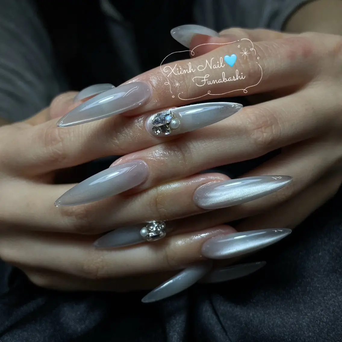 ネイル チークネイル 桜ネイル 長さ出し フットネイル ジェルネイル ハンドネイル XIINH NAIL SALONのネイルデザイン