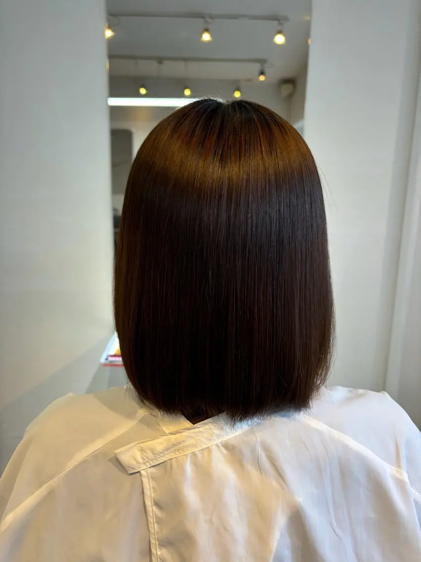 ミディアム 縮毛矯正 トリートメント 山下 歩華のヘアスタイル