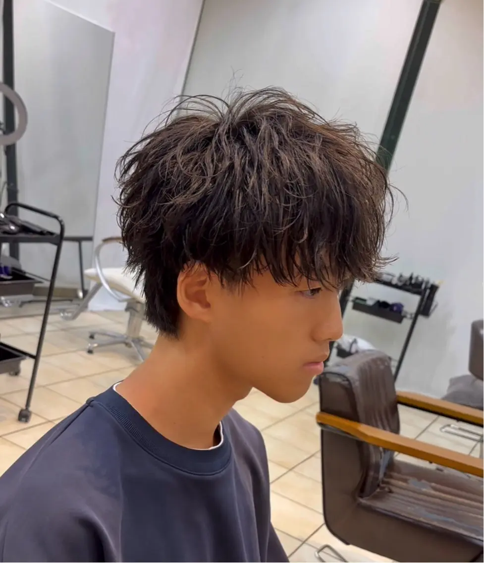 ショート パーマ メンズ メンズパーマ 波巻きパーマ カット パーマ 大宮メンズパーマ/ シャドウパーマ/瑞月のヘアスタイル