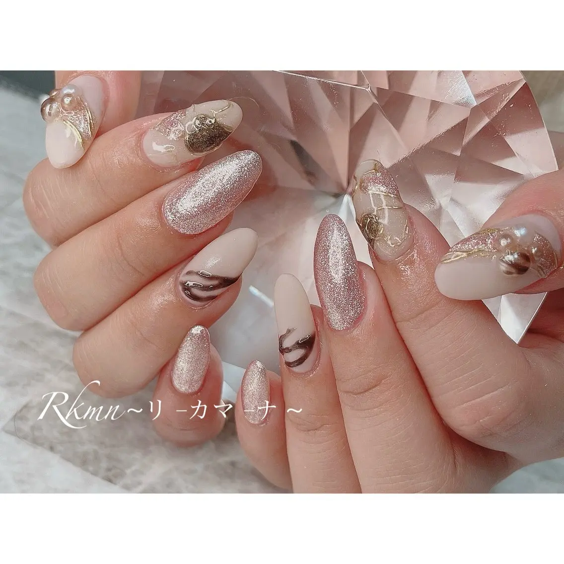 ネイル アートネイル ハート 春ネイル バレンタイン ハンドネイル フットネイル ハンドケア Rkmn ~リ-カマ-ナ~のネイルデザイン