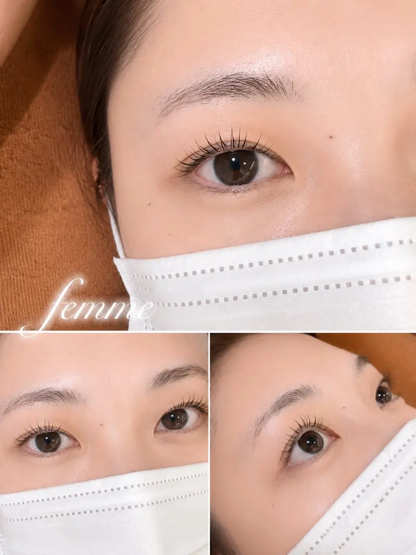 マツエク・マツパ ナチュラル 一重×まつ毛パーマ femme横川 Rinkaのマツエク・マツパデザイン