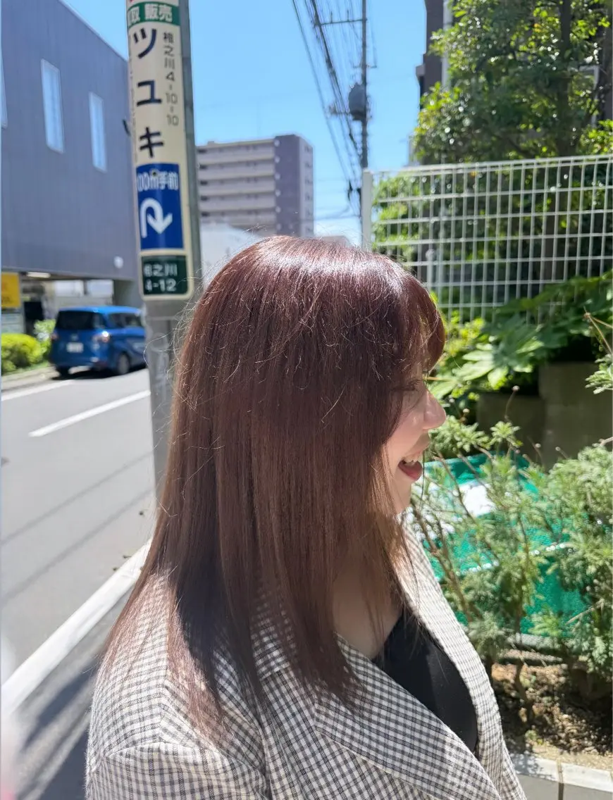ミディアム ヘアカラー 田村 真菜のヘアスタイル