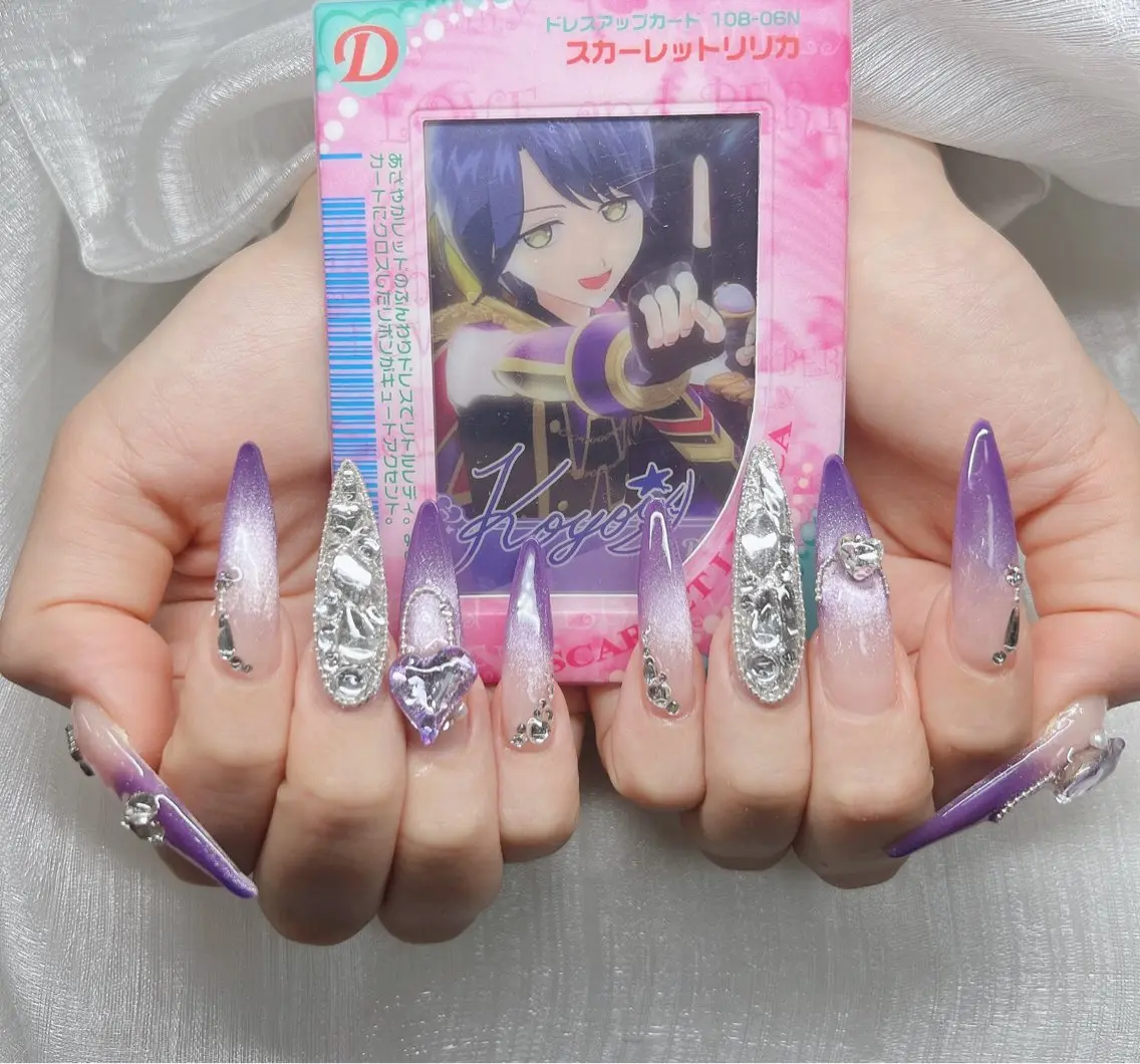 ネイル 長さ出し グラデーション キラキラネイル マグネットネイル ニュアンスネイル Lee Nails チップ長さだし専門店のネイルデザイン