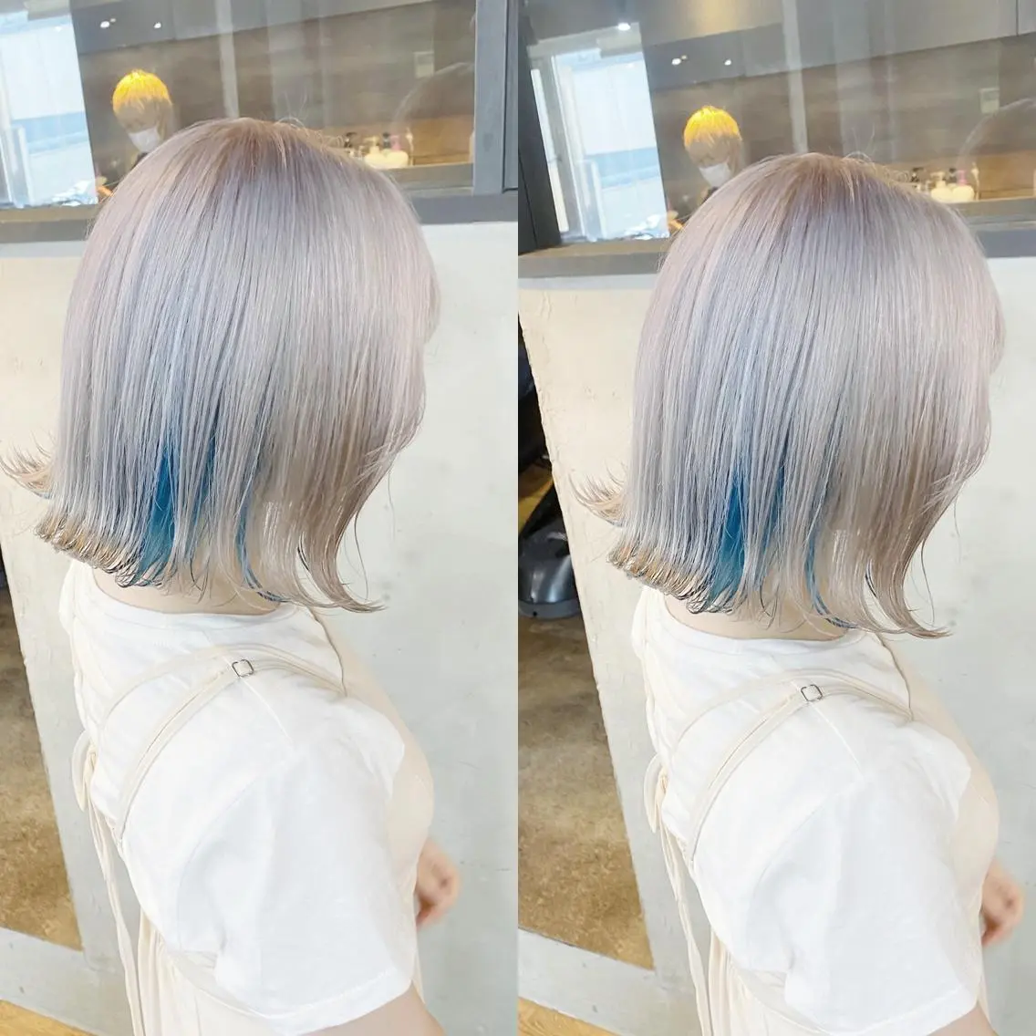 ミディアム カラー ヘアカラー トリートメント yoriダブルカラー 代表すがわらのヘアスタイル