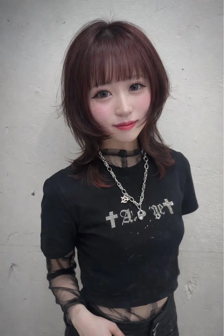 ミディアム カラー ヘアアレンジ ヘアカラー トリートメント ヘッドスパ ヘアセット 韓国レイヤーカット /韓国トレンドカラーのヘアスタイル