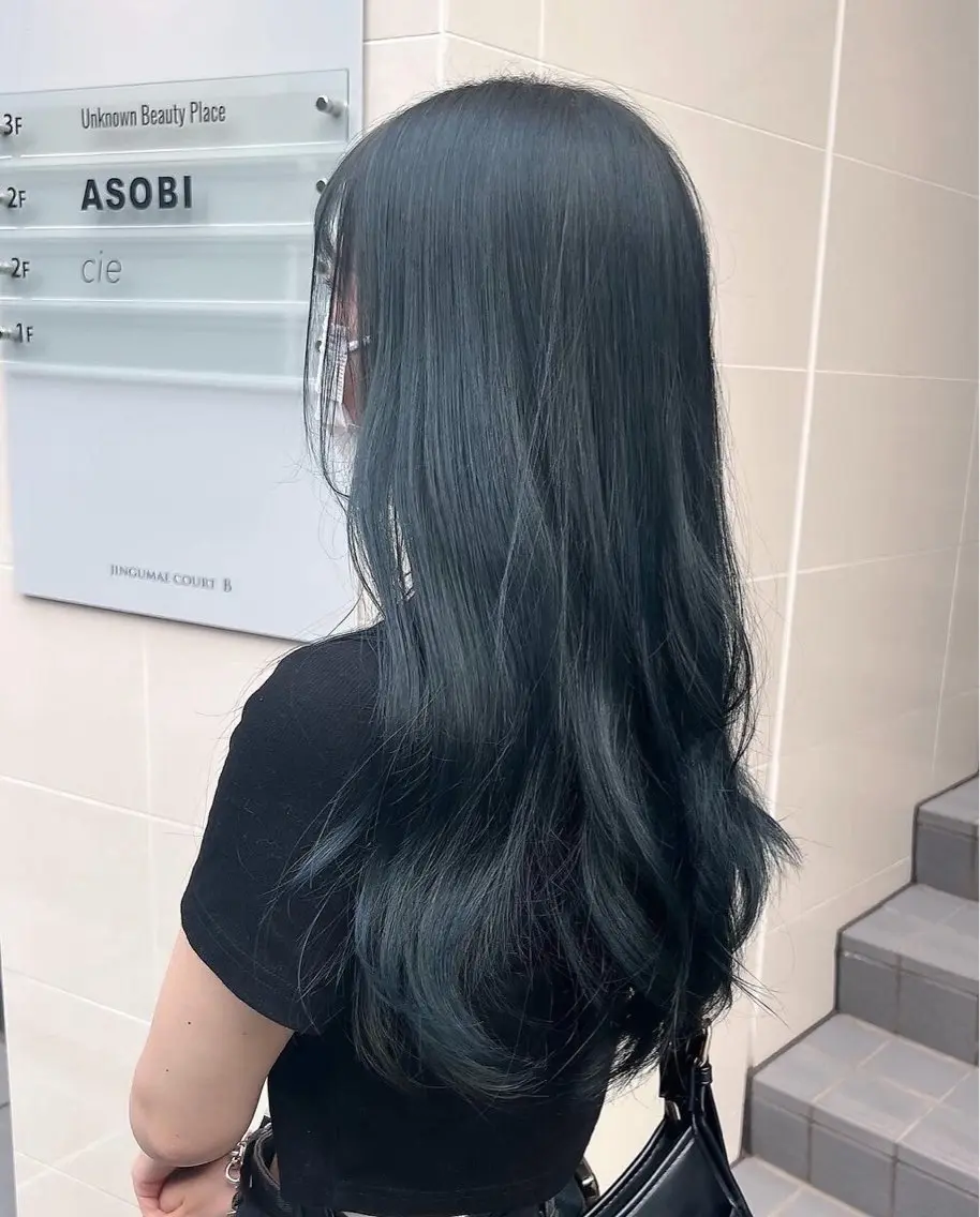 ロング カラー ブリーチ 透明感カラー ダブルカラー ブリーチなしカラー ヘアカラー ブリーチなし/カラー 専門店ASOBIのヘアスタイル