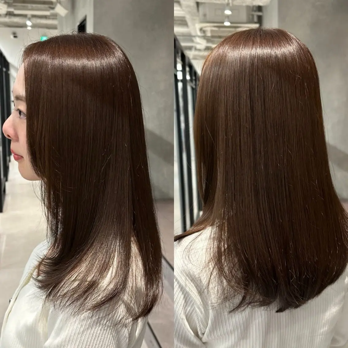 セミロング カラー 乾かすだけで美髪✨ 髪質改善専門/鈴木遼のヘアスタイル