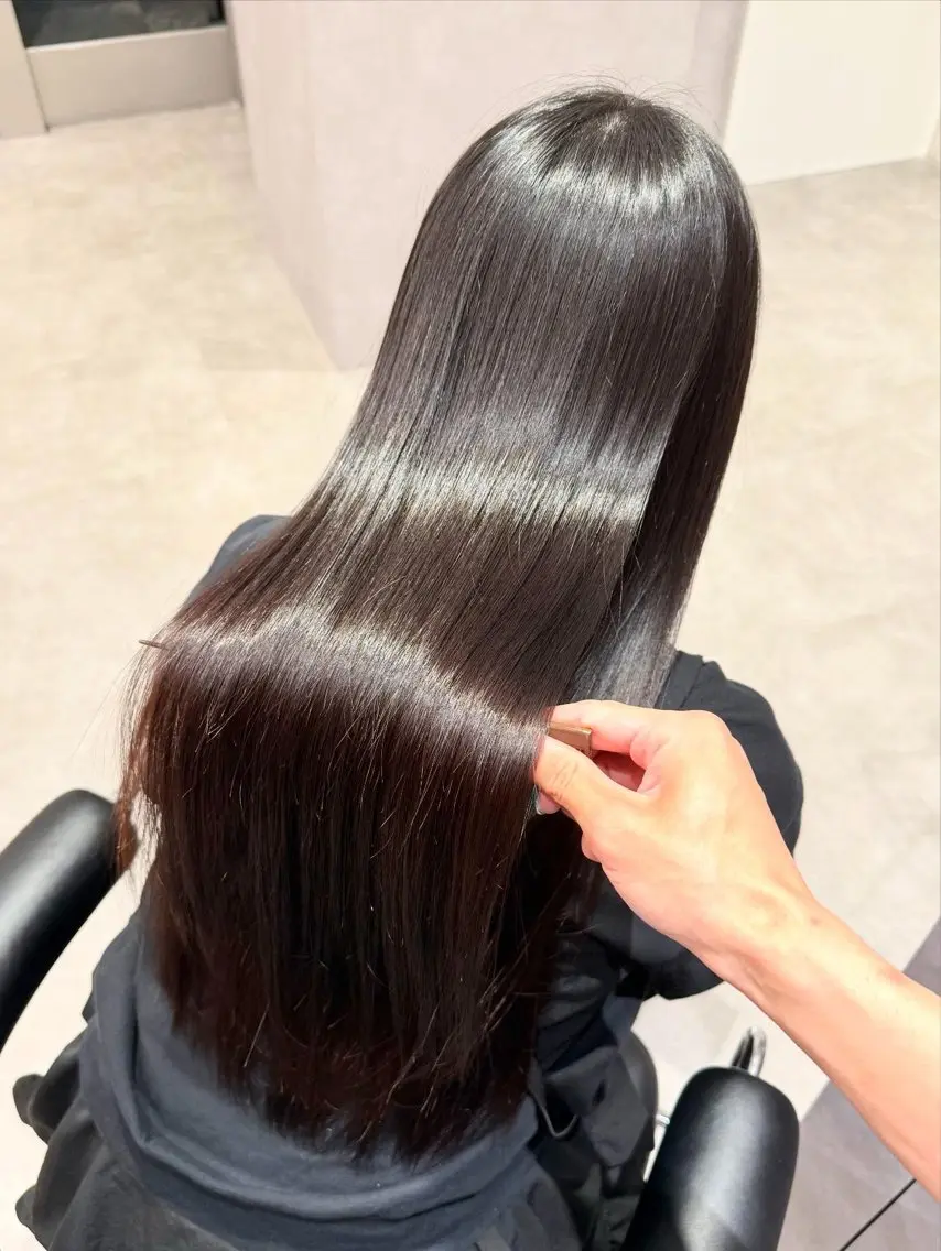 ロング カラー パーマ ヘアアレンジ 髪質改善 縮毛矯正 トリートメント ストレートパーマ カット ヘアカラー 縮毛矯正 トリートメント 縮毛矯正/髪質改善/ ブリーチ毛/木元渓太のヘアスタイル