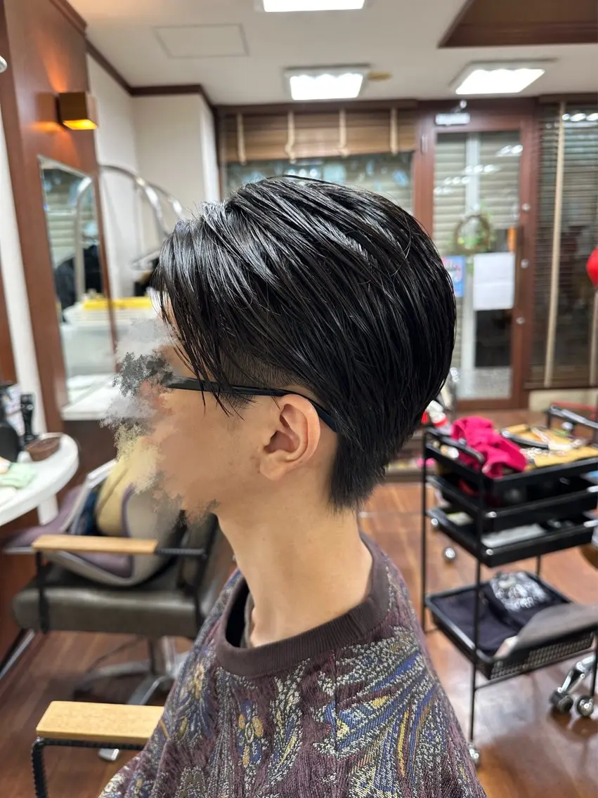 メンズ アップバング ビジネス 濱野 黎士のヘアスタイル