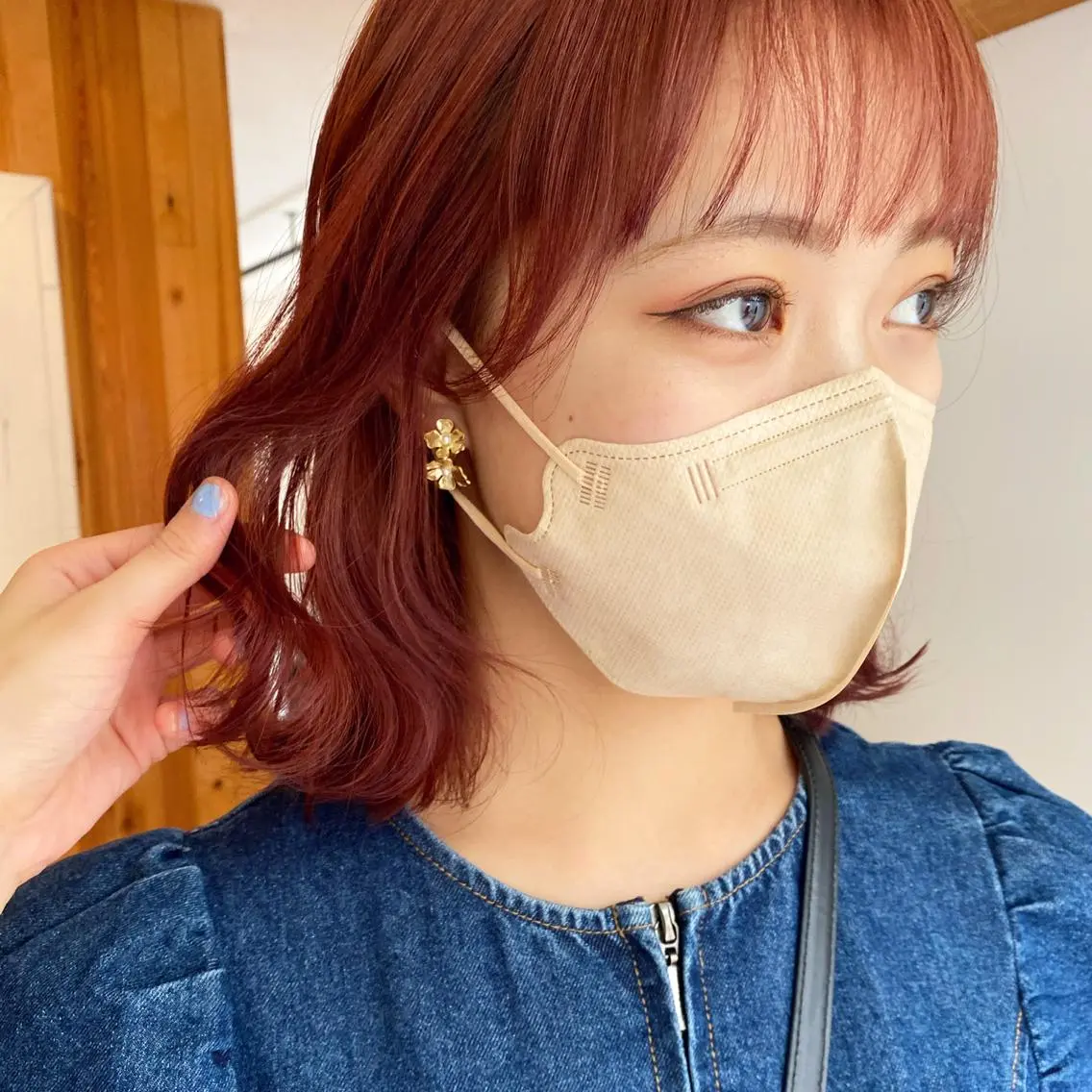 ミディアム カラー パーマ ヘアアレンジ メンズ キッズ ネイル マツエク・マツパ アイブロウ メンズブリーチ ブリーチ オレンジ ピンクカラー カラーマツエク インナーカラー/ KANAのヘアスタイル