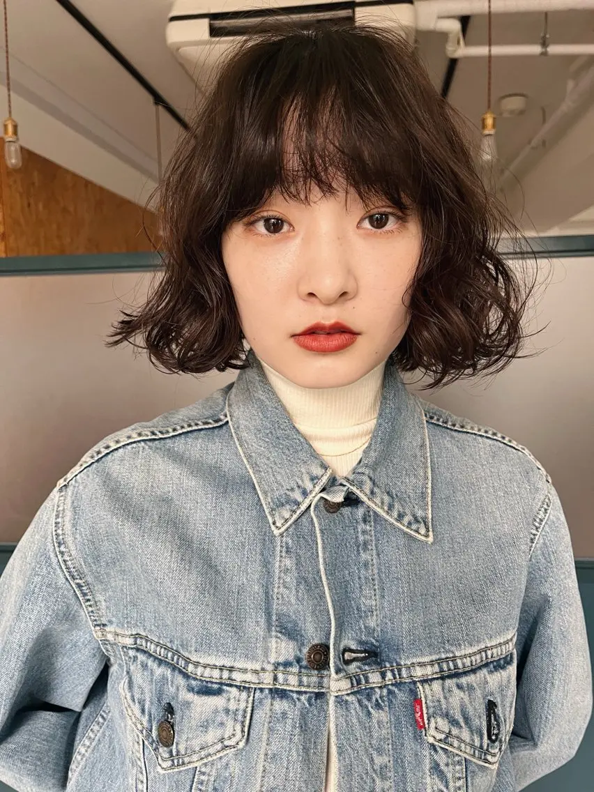 ショート パーマ 暖色/パーマ 🌼クニトウメイのヘアスタイル