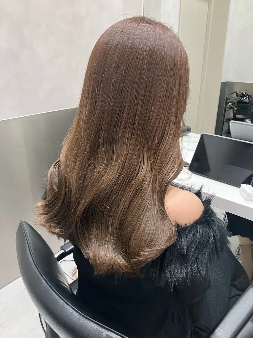 ロング カラー カット ヘアカラー トリートメント 💖ブリーチなし透明 感💖ASAHIのヘアスタイル