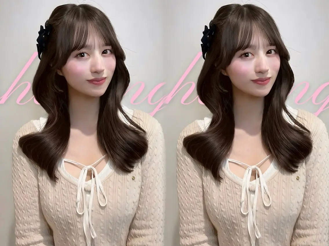 セミロング カラー くびれヘア 韓国風ヘア カット ヘアカラー トリートメント 海外風レイヤー🎀 新宿MOMOKA🍑のヘアスタイル