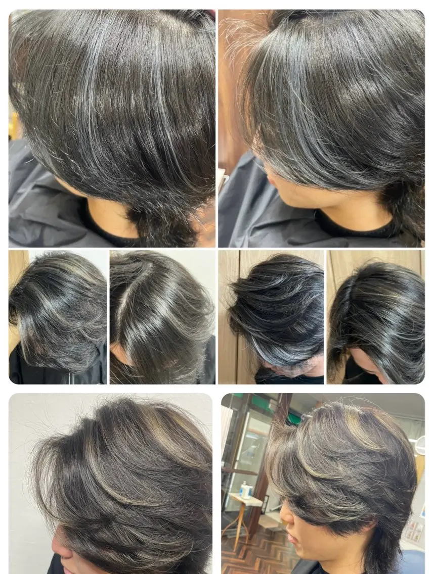 メンズ メンズハイライト katae sayoriのヘアスタイル